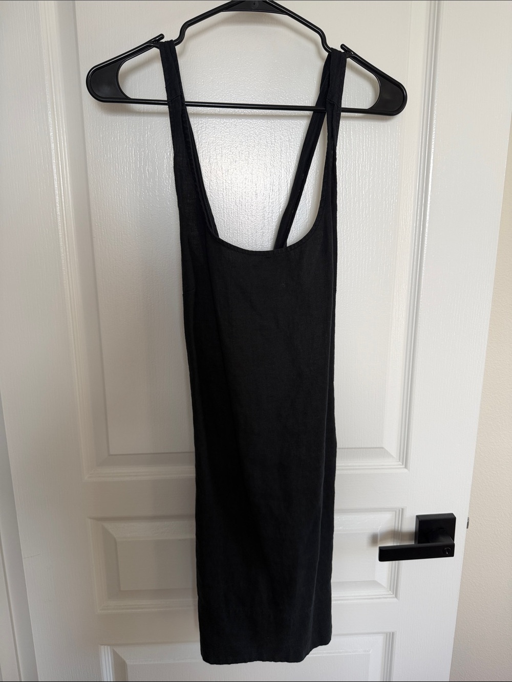 Madewell black 100% linen dress